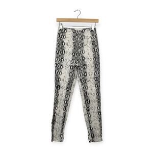 Salty Black & White Snakeskin Print High-Rise Skinny Leg Pants